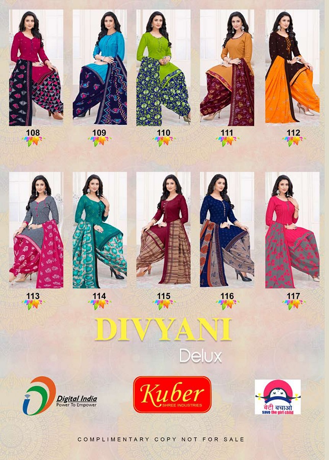 Kuber Divyani Deluxe Printed Latest Fancy Designer Regular Casual Wear Cotton Ready Made Dress Collection
